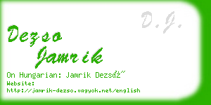 dezso jamrik business card